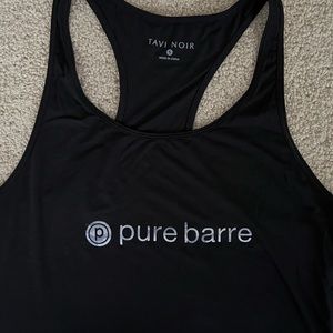 Tavi Noir black tank top size small with camo Pure Barre logo